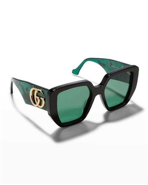 gucci oversize square frame sunglasses blue|Gucci oversize rectangular sunglasses.